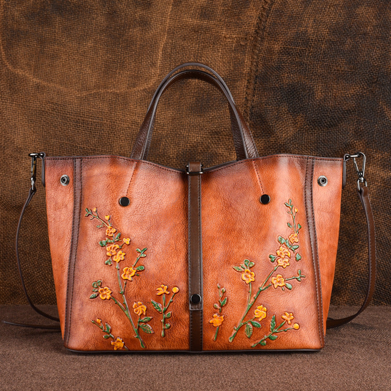 Embossed Leather Cross-body Women's Bag