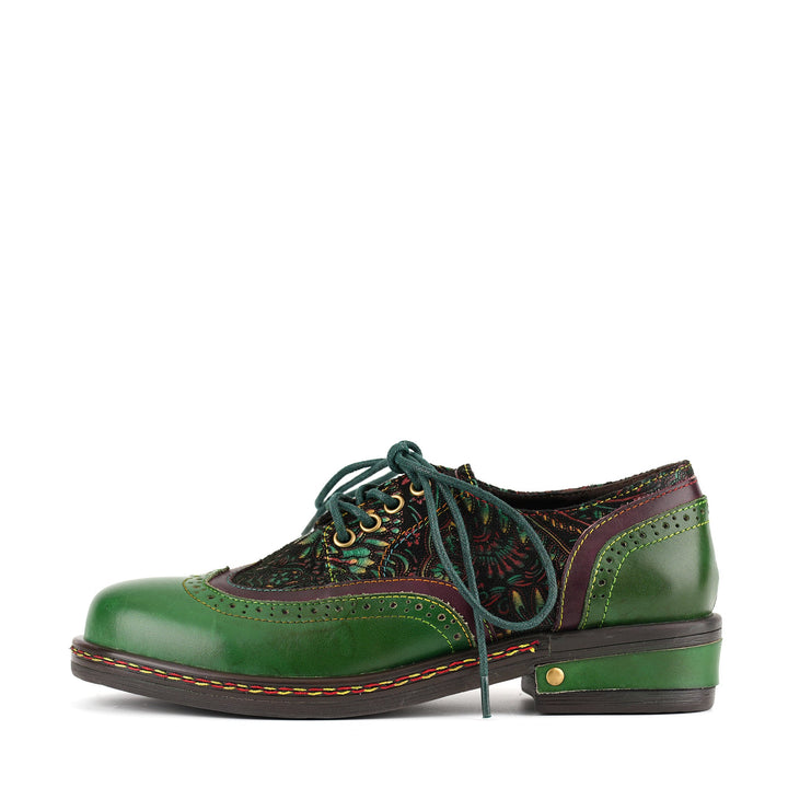 Bohemian Brogue Lace-Up Flats