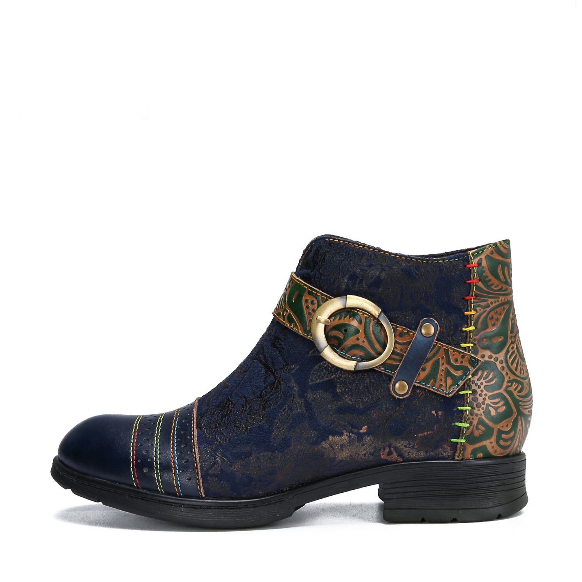 Handmade Sexy Buckle Ankle Boots