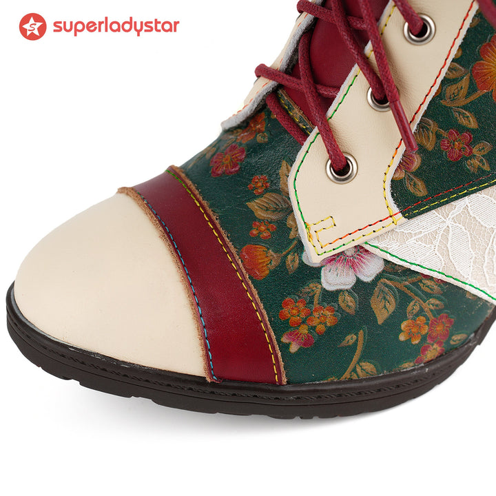 Autumn Garden Floral Ankle Boots