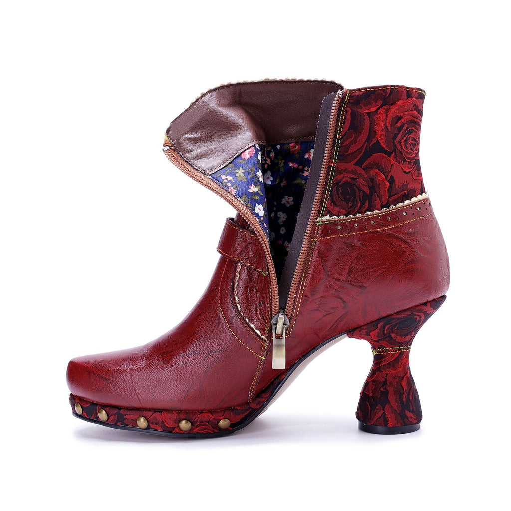 Retro Handmade Pure Color Fashionable Ankle Boots
