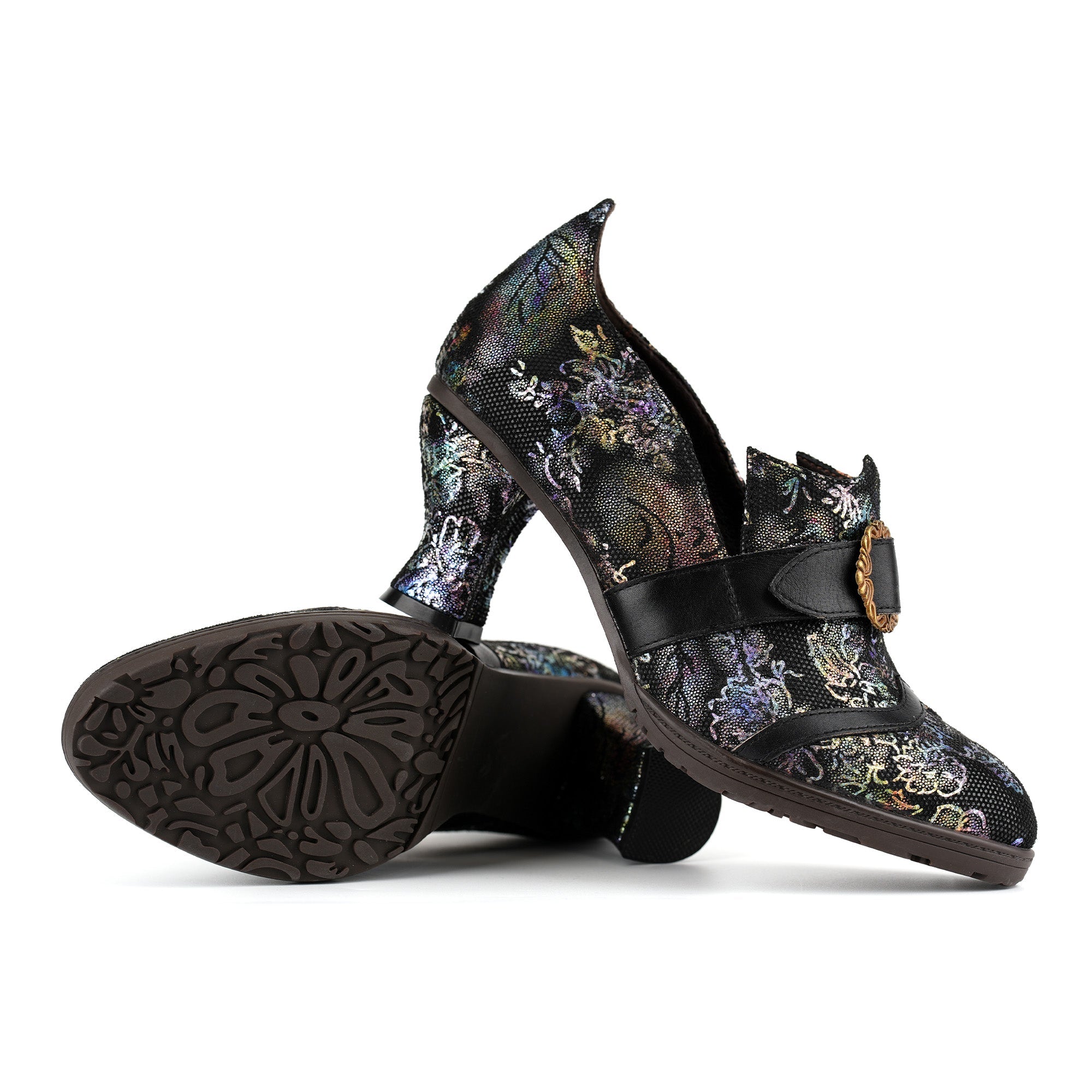 Iridescent Elegance Buckle Pumps