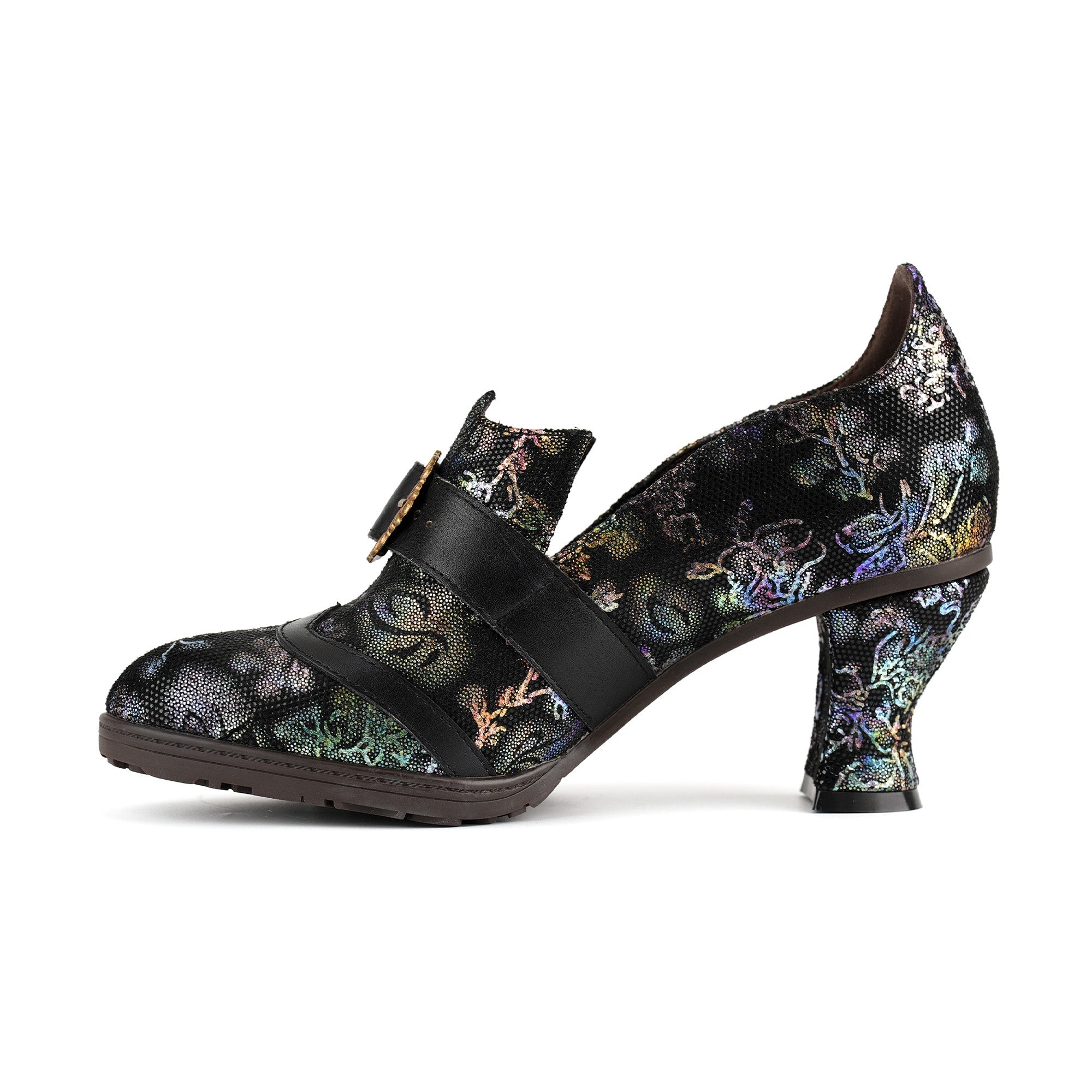Iridescent Elegance Buckle Pumps