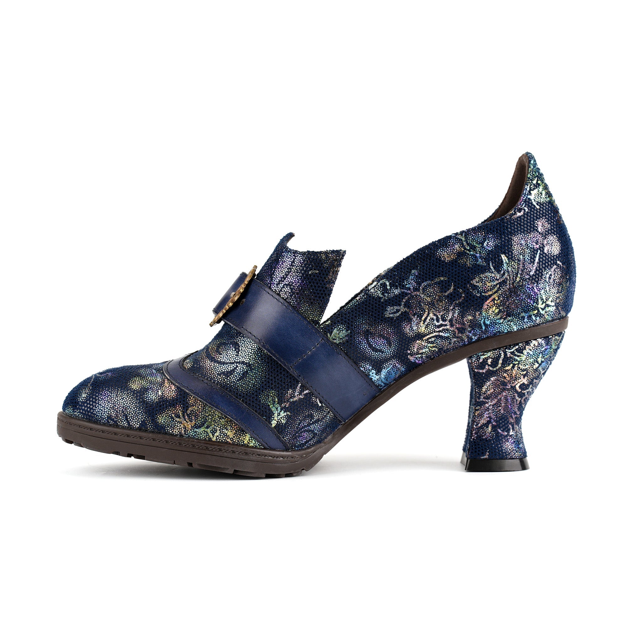 Iridescent Elegance Buckle Pumps