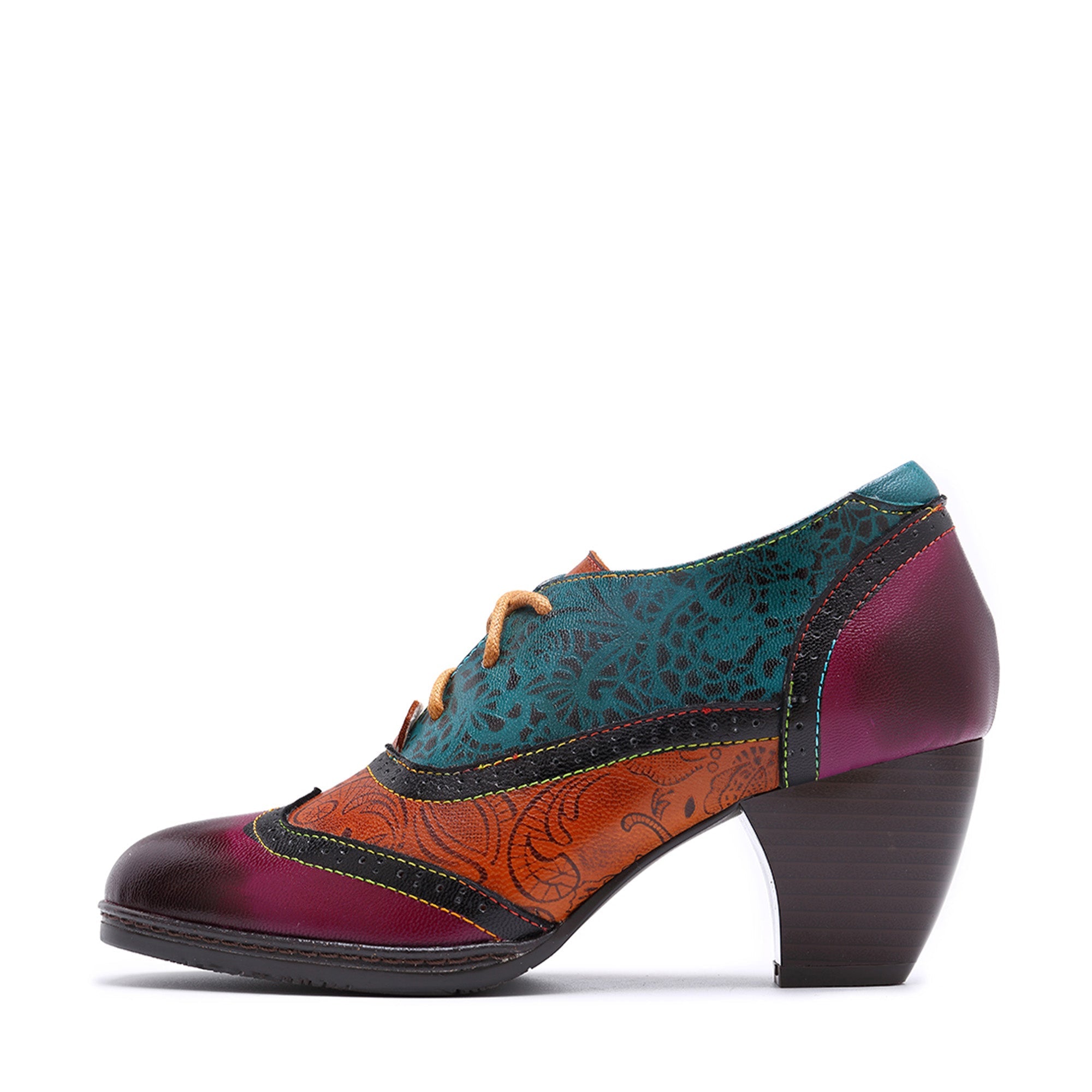 Hand stitched leather pumps