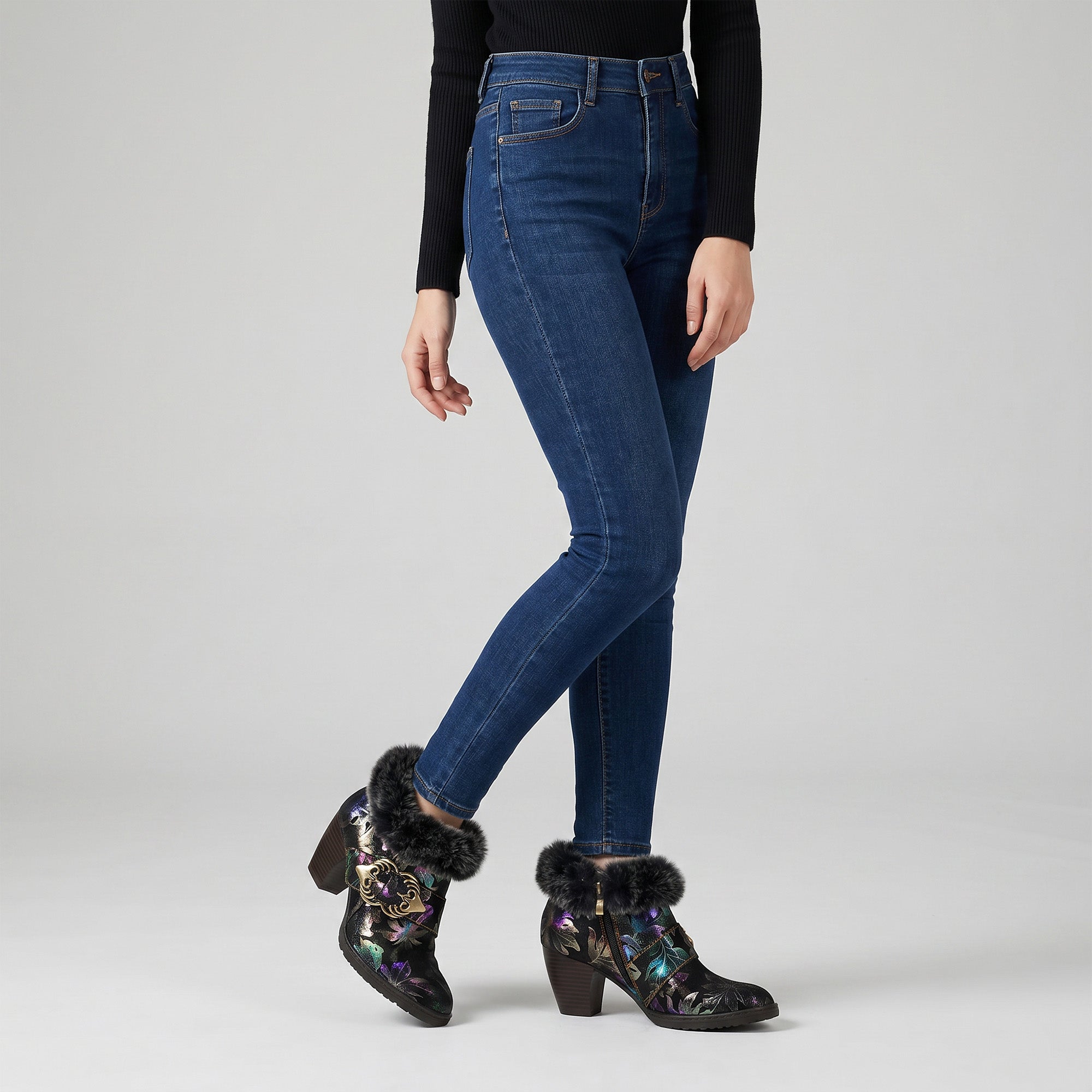 Gorgeous Comfortable Fur Collar Warm Pumps