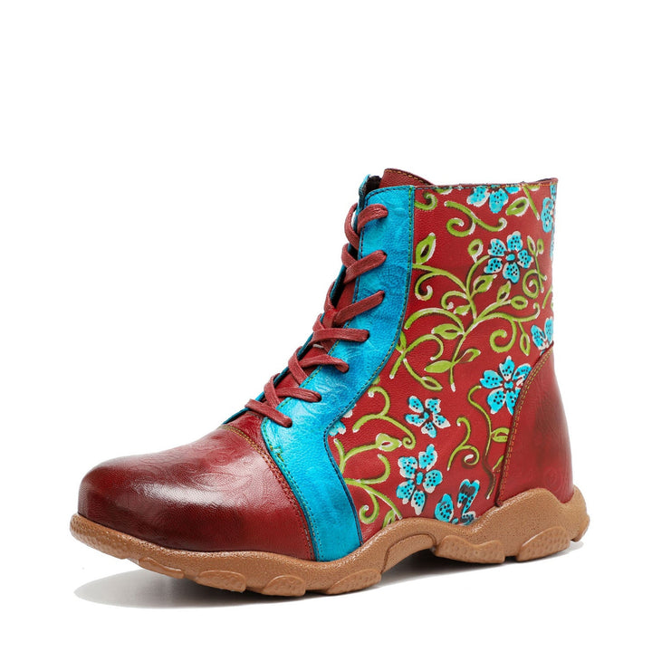 Leather Handmade Comfortable Casual Ankle Boots