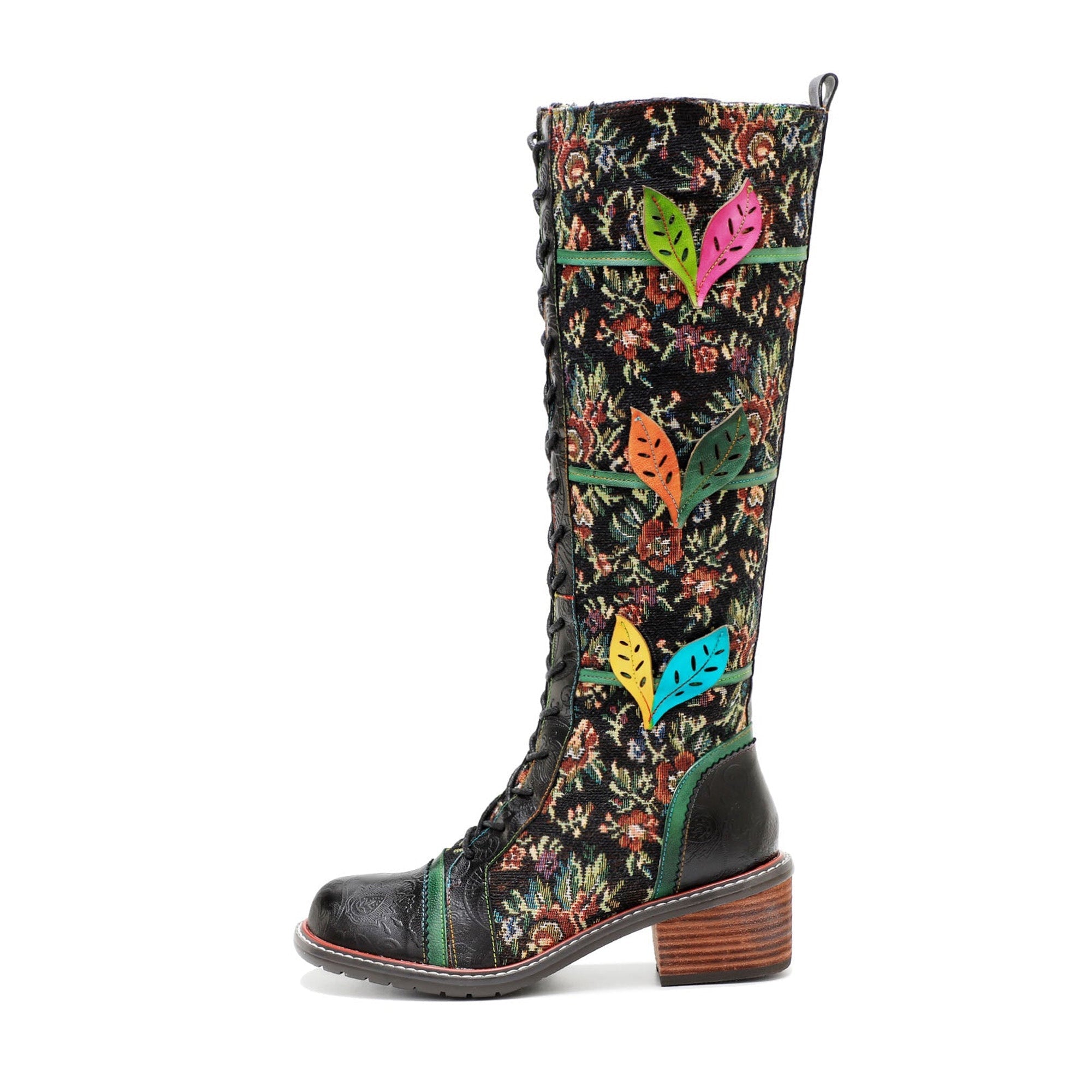 Vintage Handmade Stunning Floral Boots