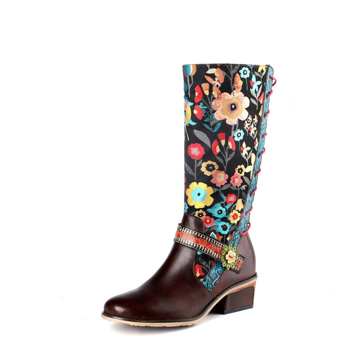 Casual Retro Leather Boots High Tube Boots