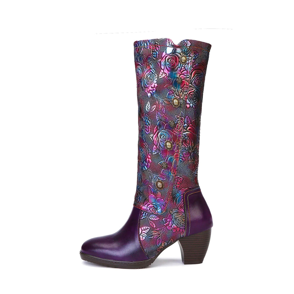 Retro Printed Hand-made Boots