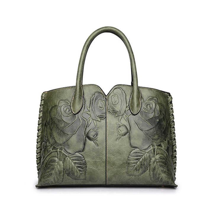 Retro Embossed Handbag Chinese Style Large Capacity Crossbody Bag