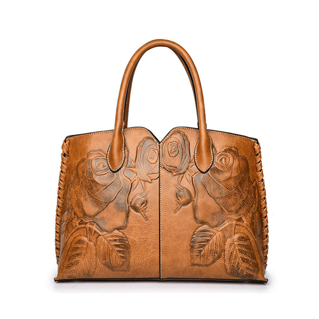 Retro Embossed Handbag Chinese Style Large Capacity Crossbody Bag