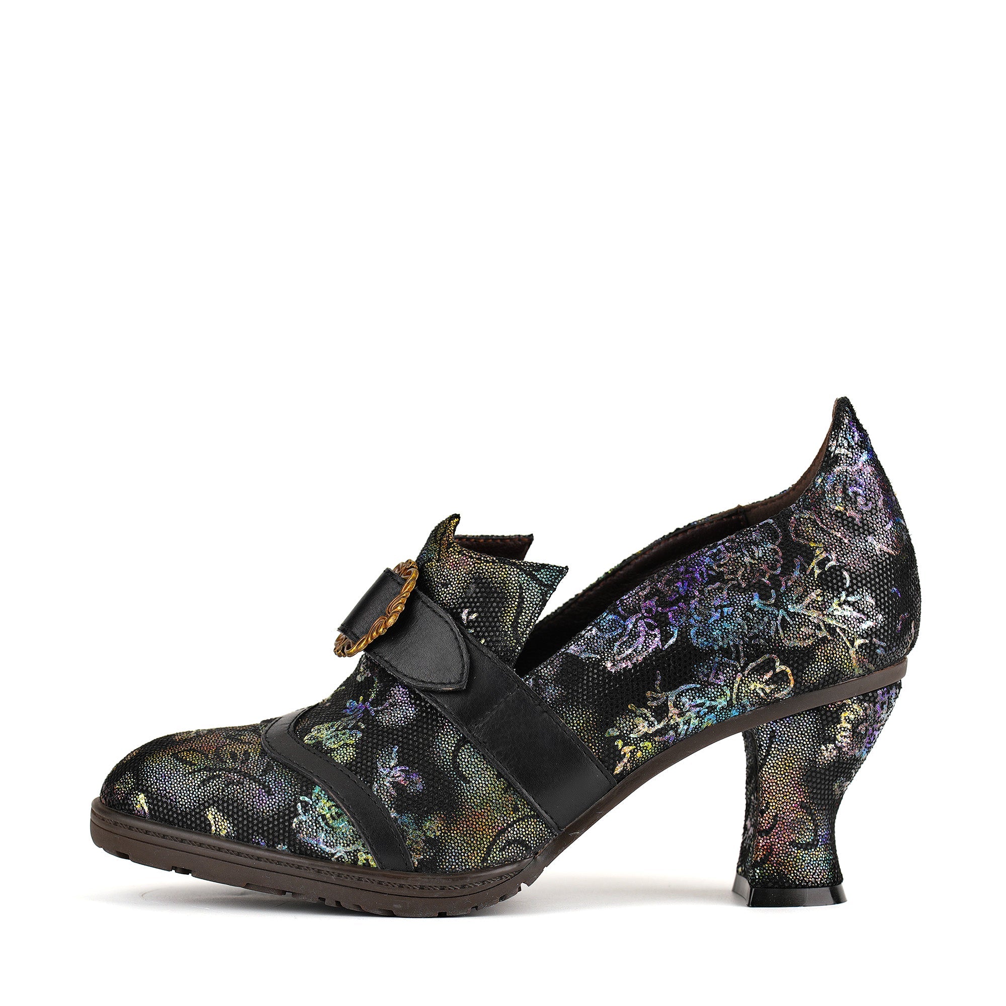 Iridescent Elegance Buckle Pumps
