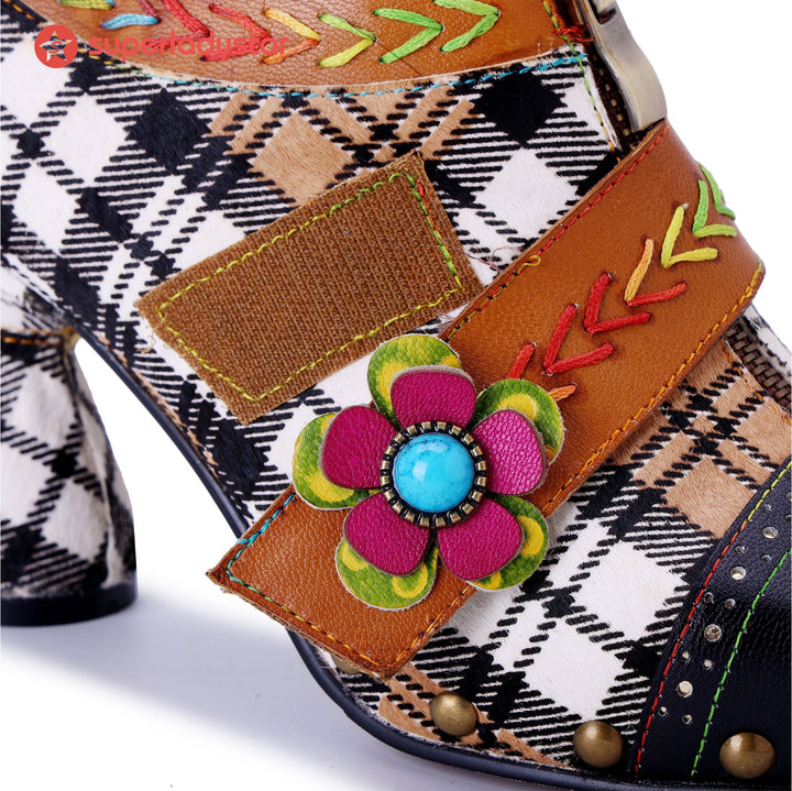Vintage Plaid Blossom Pumps