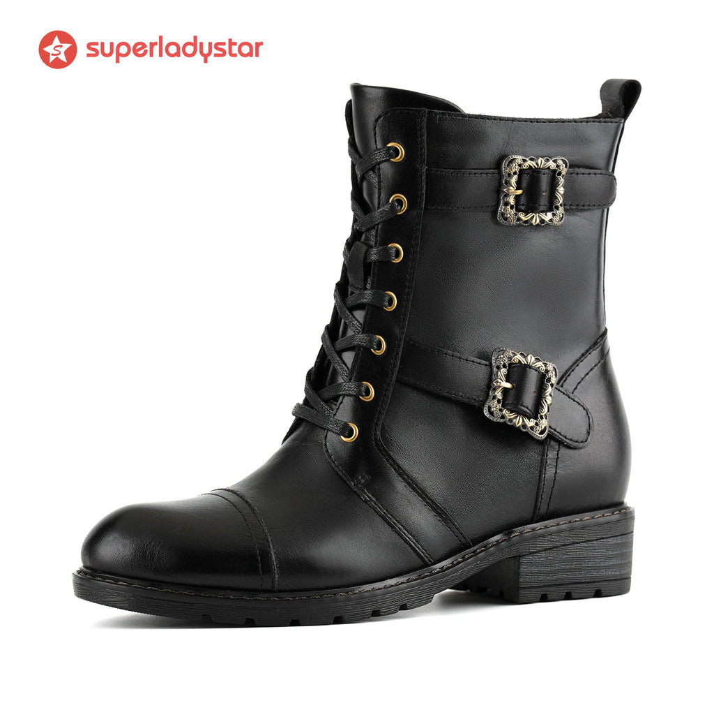Timeless Grace Floral Lace-Up Flat Ankle Boots