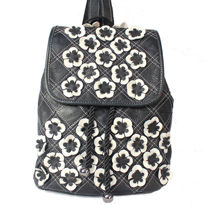 Vogue Female Floral Color Matching Fashion Backpack