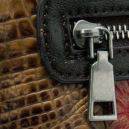 Vintage Patchwork Embossed Crossbody Tassel Bag