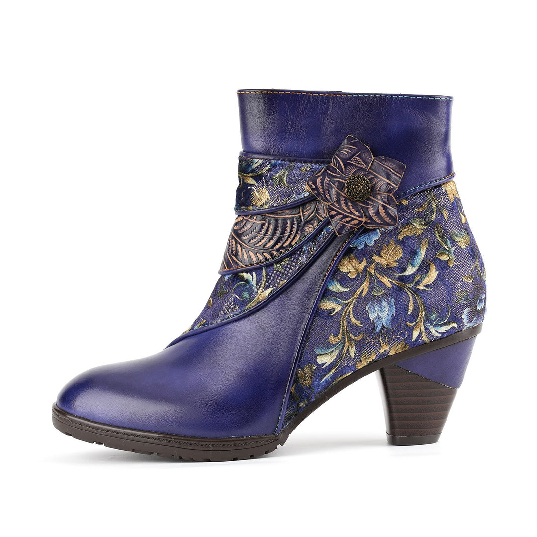 Handmade Nature Bloom Ankle Boots