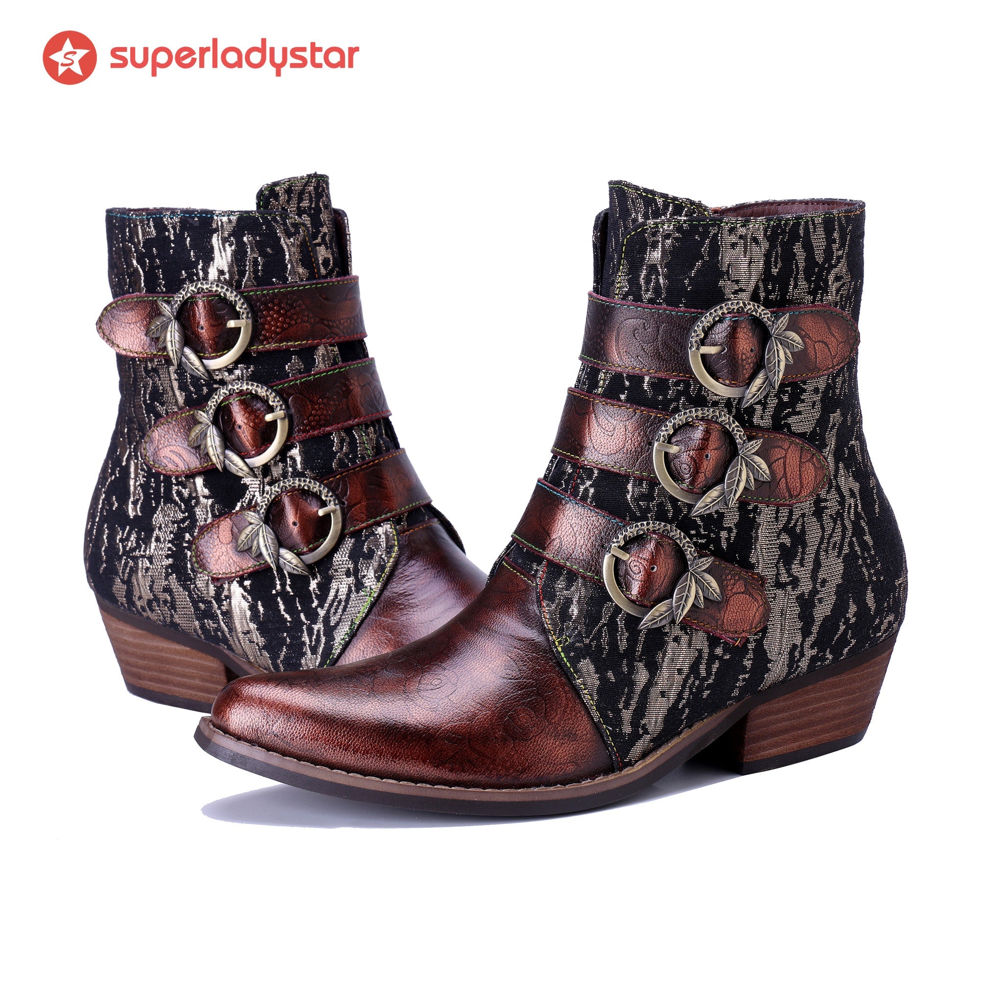 Three-Strap Rebel Ankle Boots