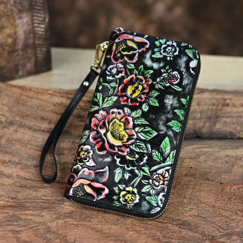 Vintage Leather High-Capacity Fashion Embossed Wallet