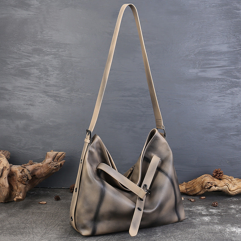 Cowhide Leather Large Capacity Shoulder & Crossbody Bag