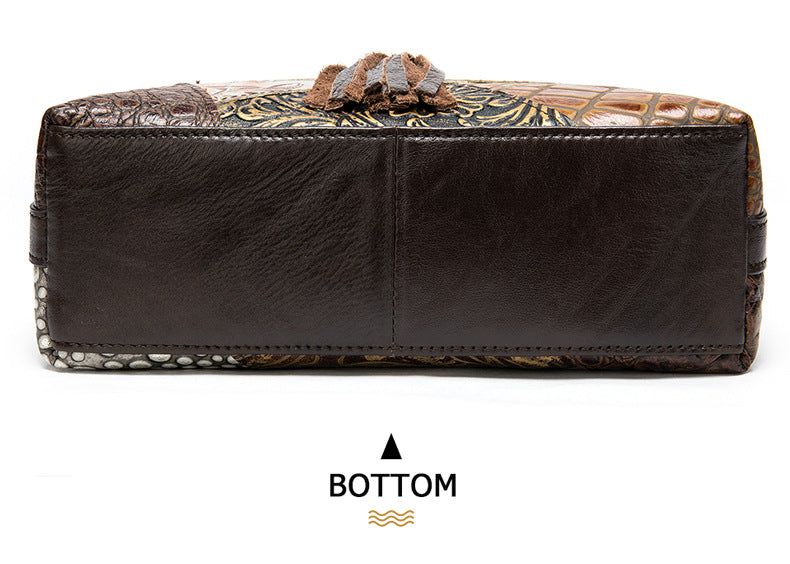 Vintage Patchwork Embossed Crossbody Bag