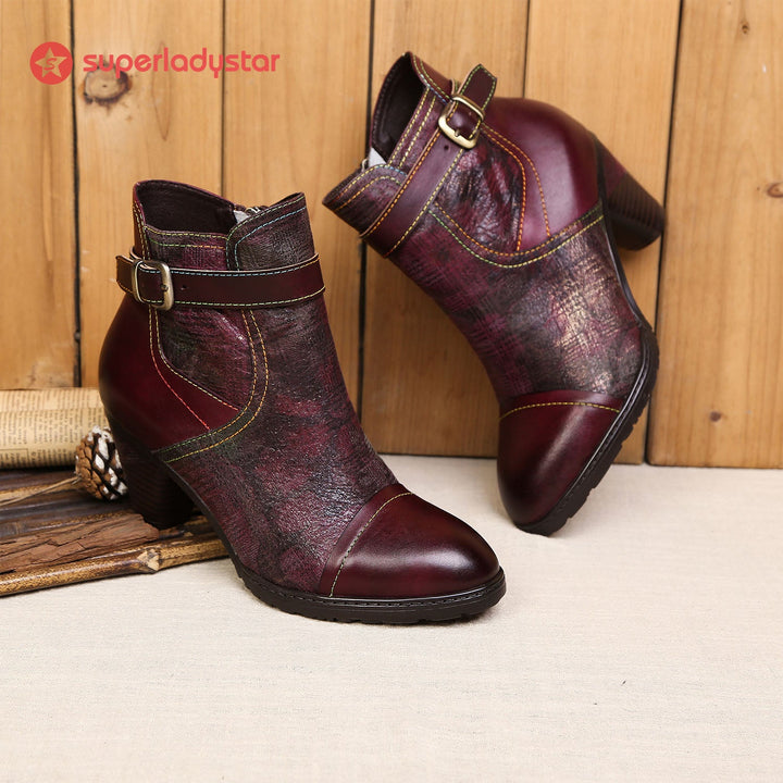 Hand-painted Soft Comfy Ankle Boots