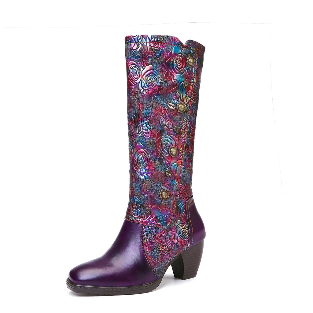 Retro Printed Hand-made Boots