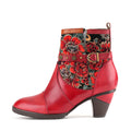 Vintage Vibrant Floral Ankle Boots