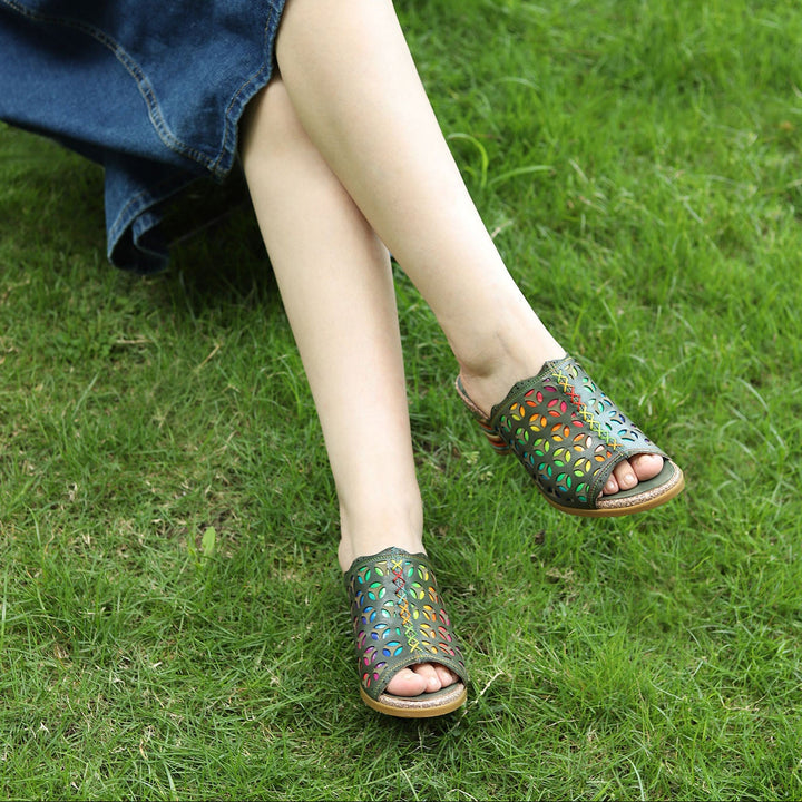 Retro Colorful Hollow and Comfortable Sandals