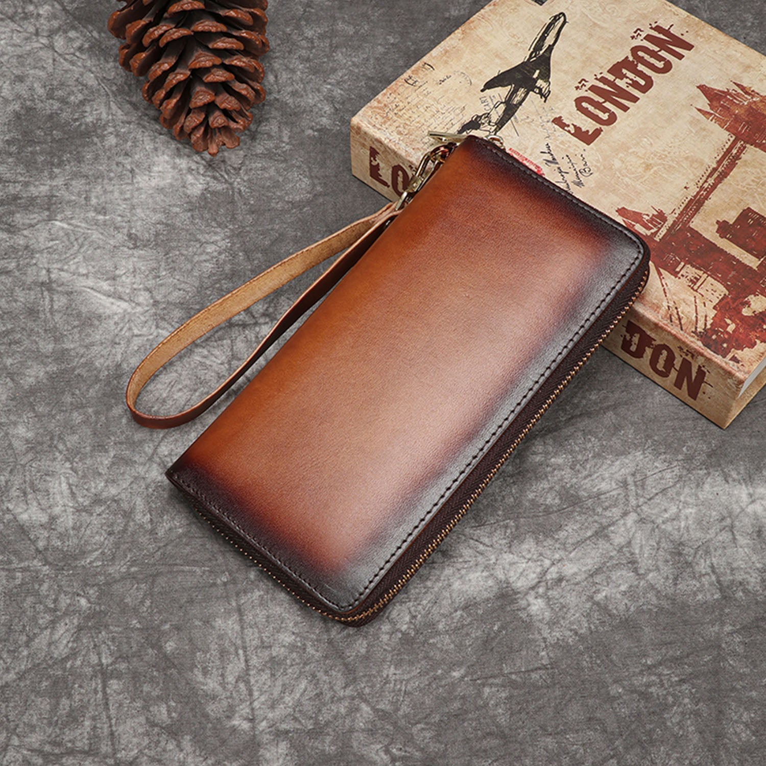 Vintage Hand-painted Handmade Solid Color Wallet