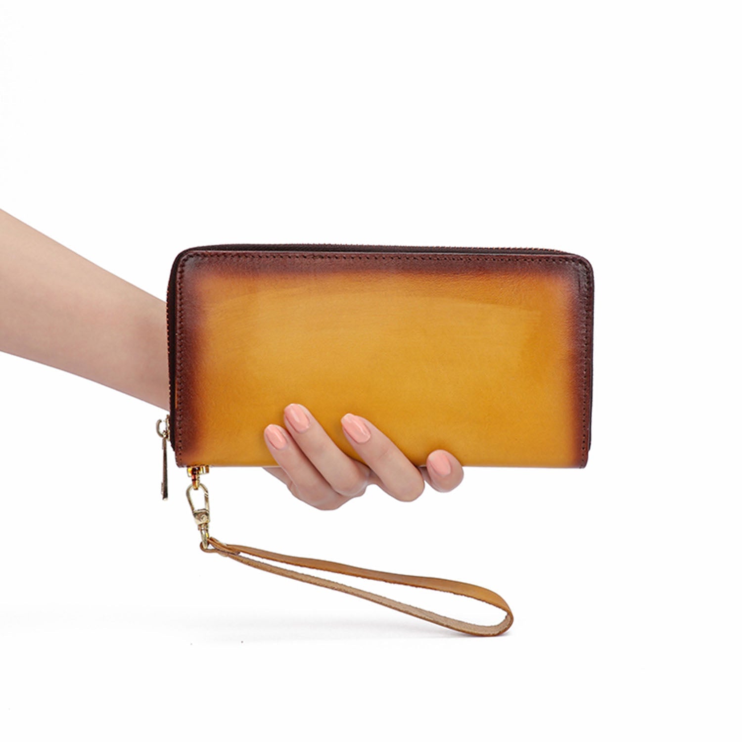 Vintage Hand-painted Handmade Solid Color Wallet