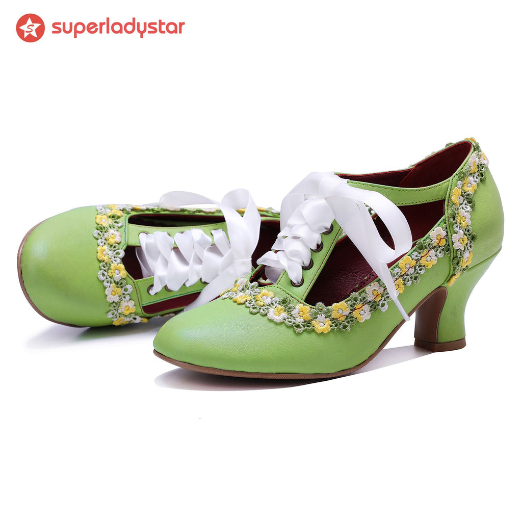 Spring Daisy Floral Vintage Pumps