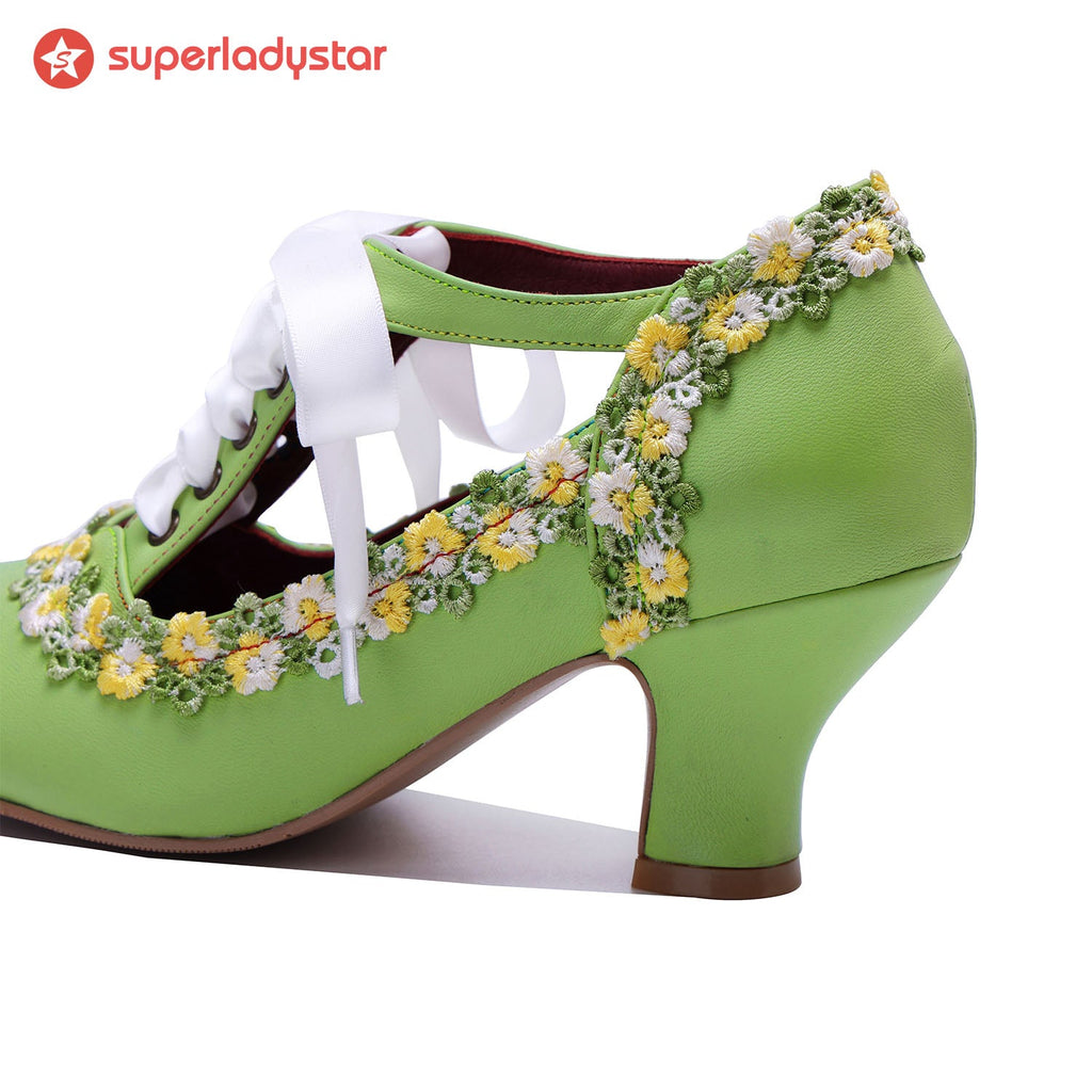 Spring Daisy Floral Vintage Pumps