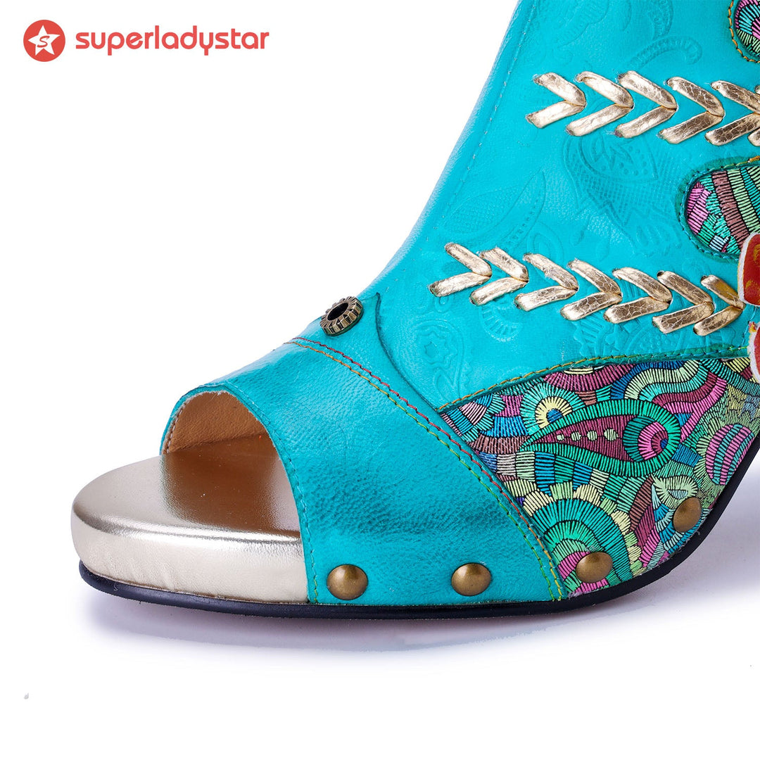 Tropical Bloom Embroidery Booties